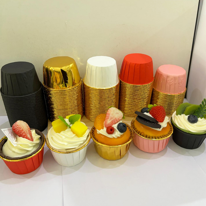 Kitchen Baking Paper - 25Pcs Rolled Edge Cake Cups, White