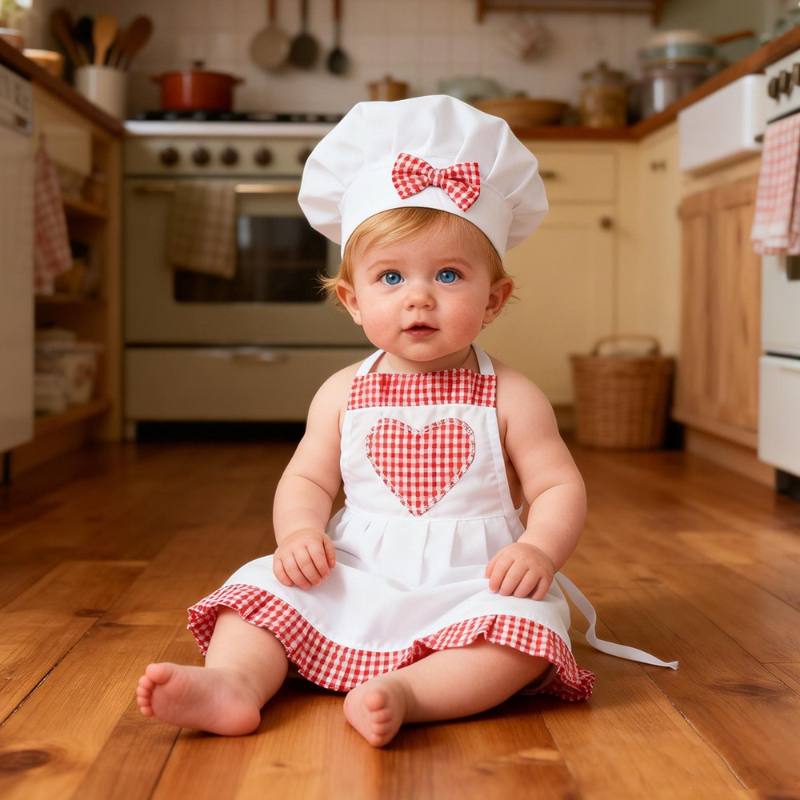 Kitchen Baker - Red Gingham Baby Chef Costumes Newborn