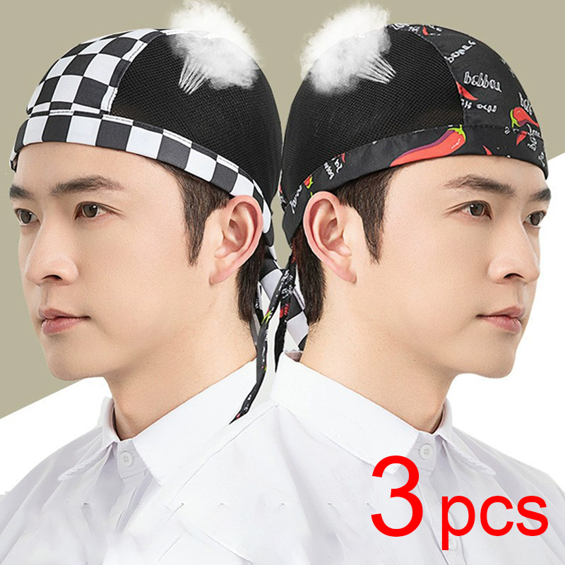 Kitchen Baker - Breathable mesh Cook Hat 3pcs Chef