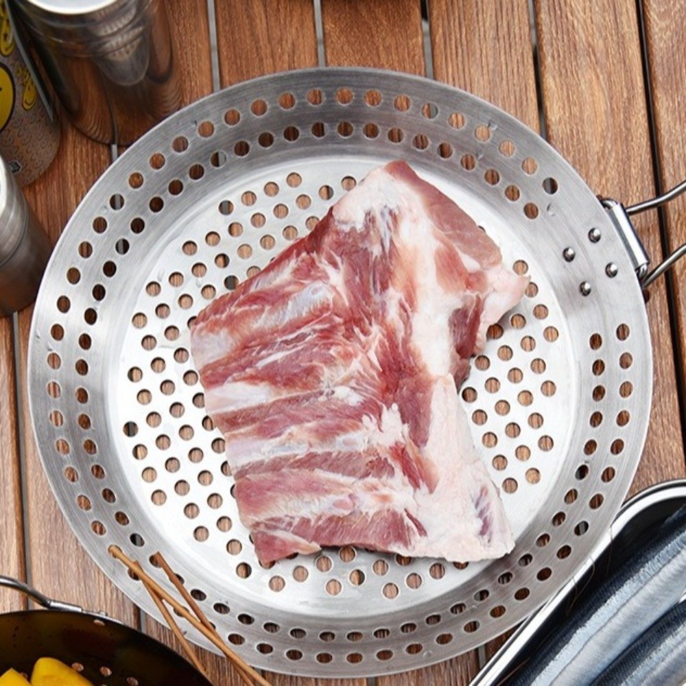 Kitchen Baking Pan Set - Stainless Steel Vegetable Grill Basket Folding