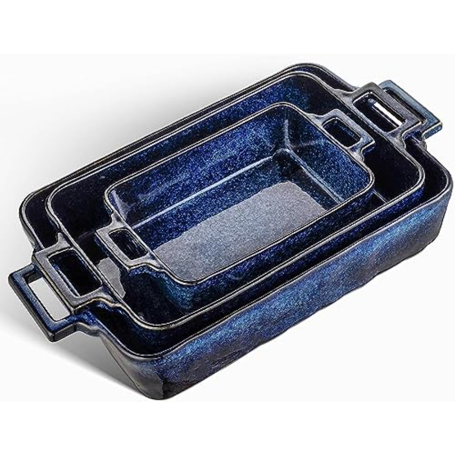 Kitchen Baking Pan Set - Ceramic Bakeware Set Porcelain Rectangular Lasagna