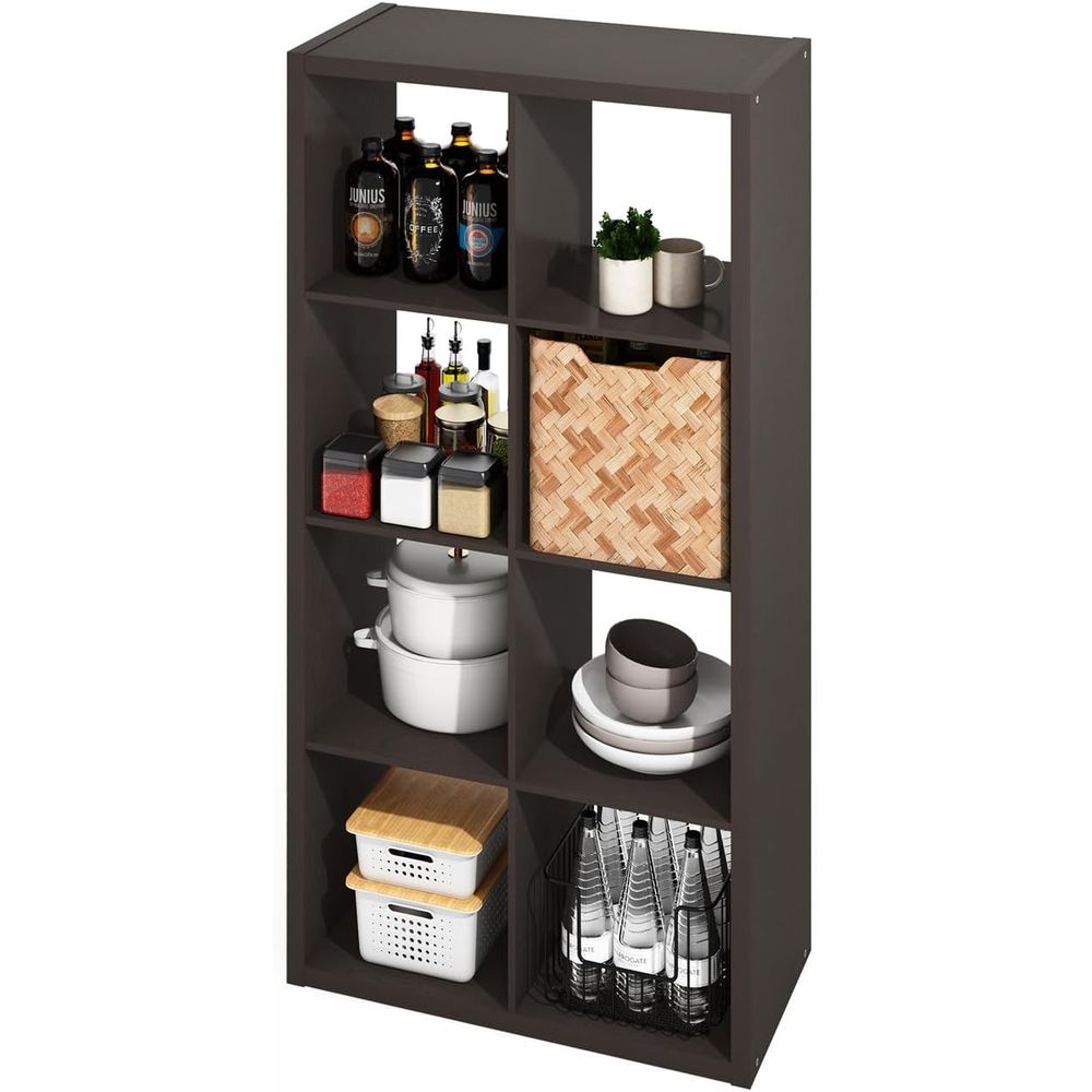 Kitchen Baker - Furinno HERMITE Kitchen Island, 8-Cube Coffee