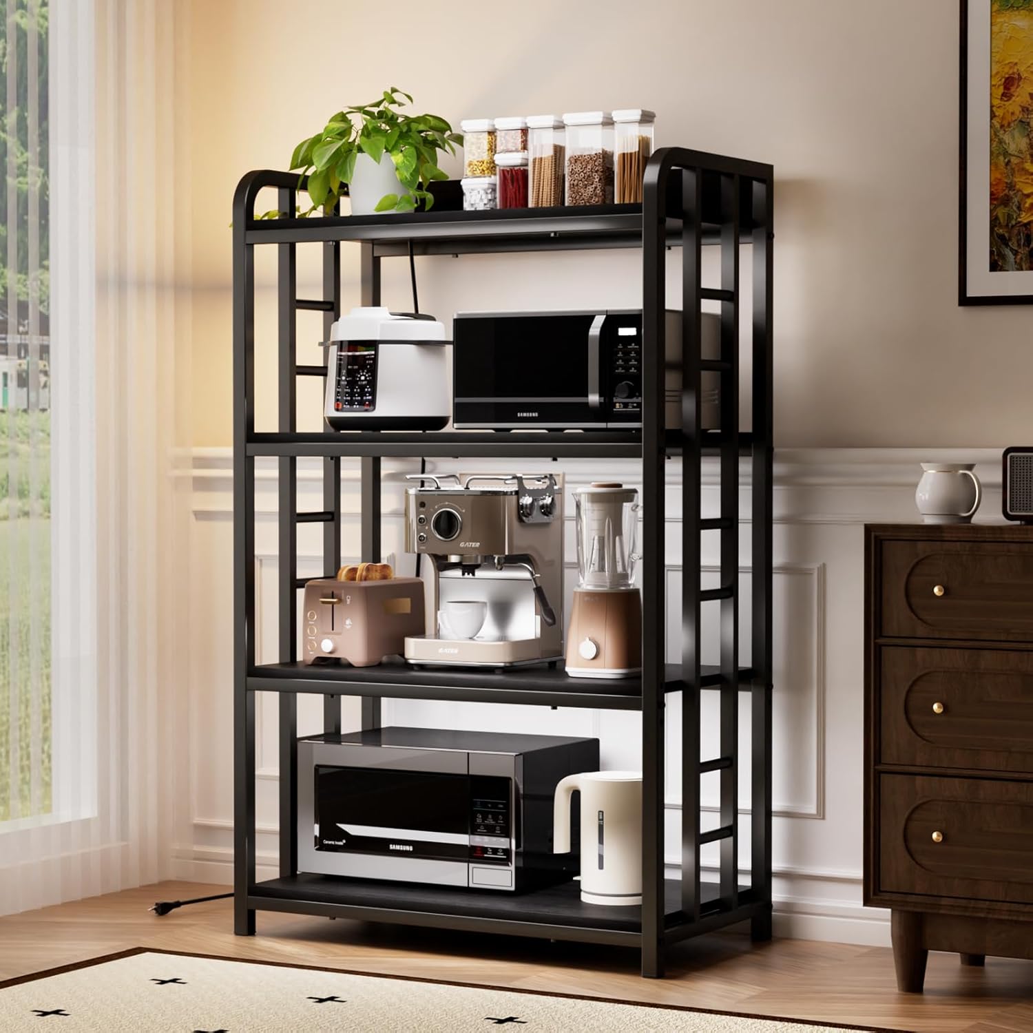 Adjustable Bakers Rack with Po - đánh giá và giá Kitchen Baker