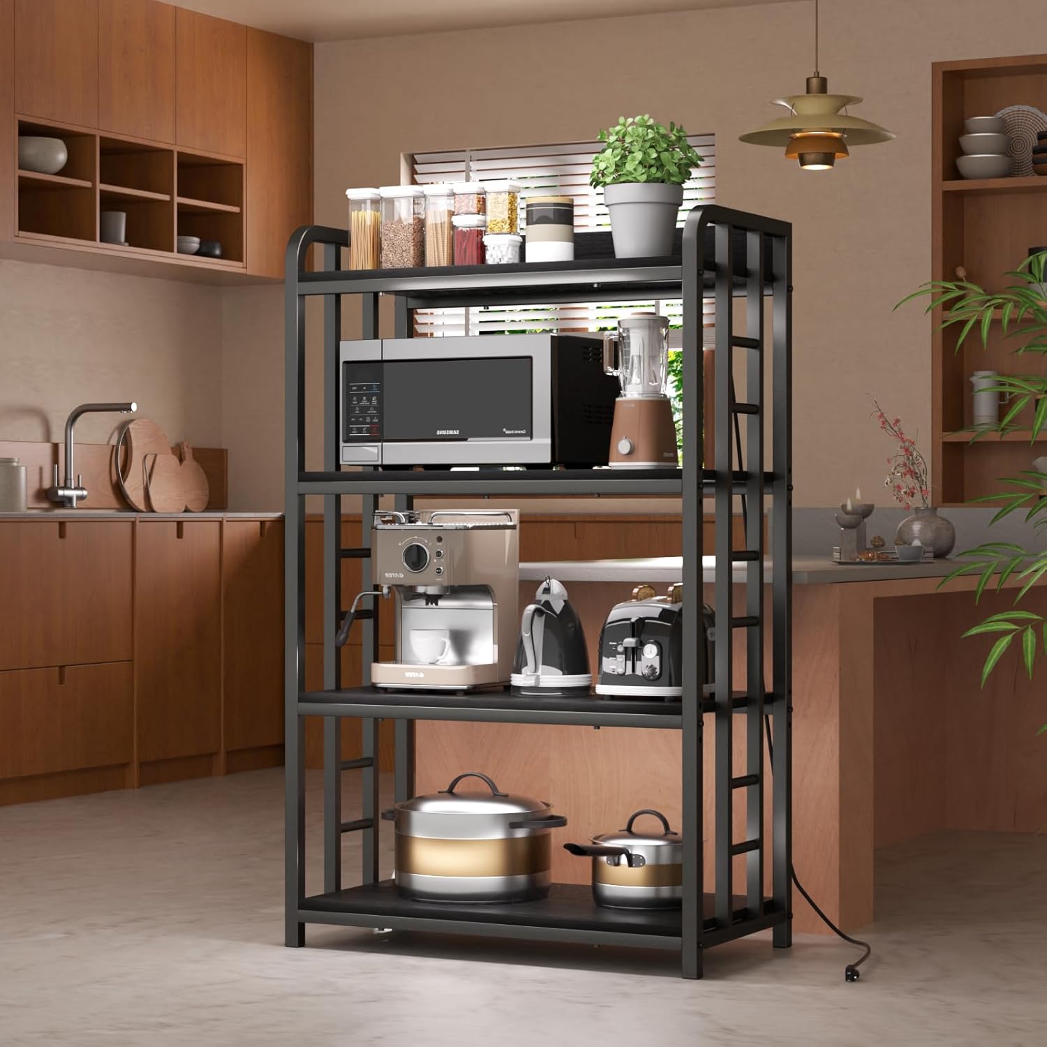 Adjustable Bakers Rack with Po - đánh giá và giá Kitchen Baker