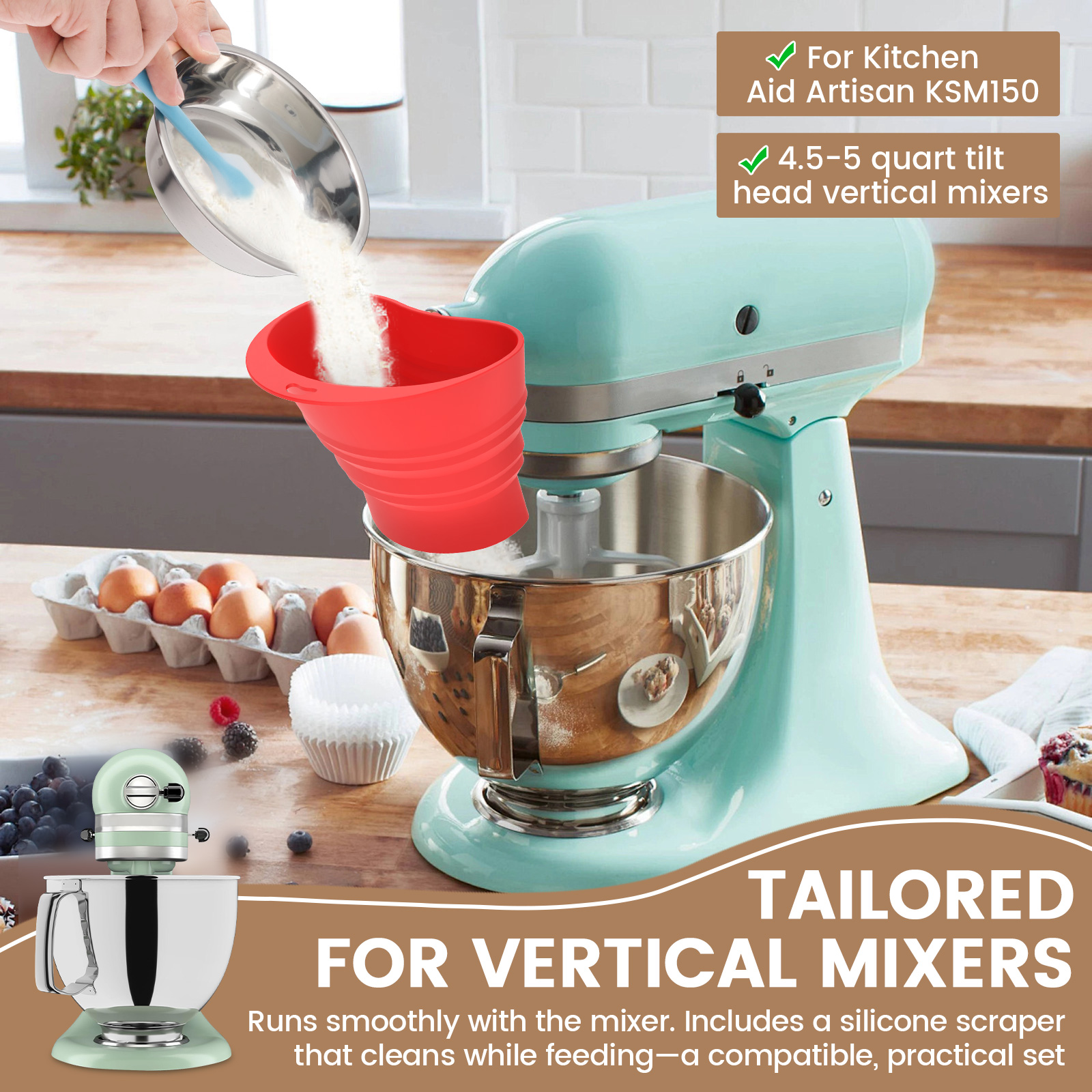 Flour Funnel Kitchen Aid Mixer - đánh giá và giá Kitchen Baking Aid