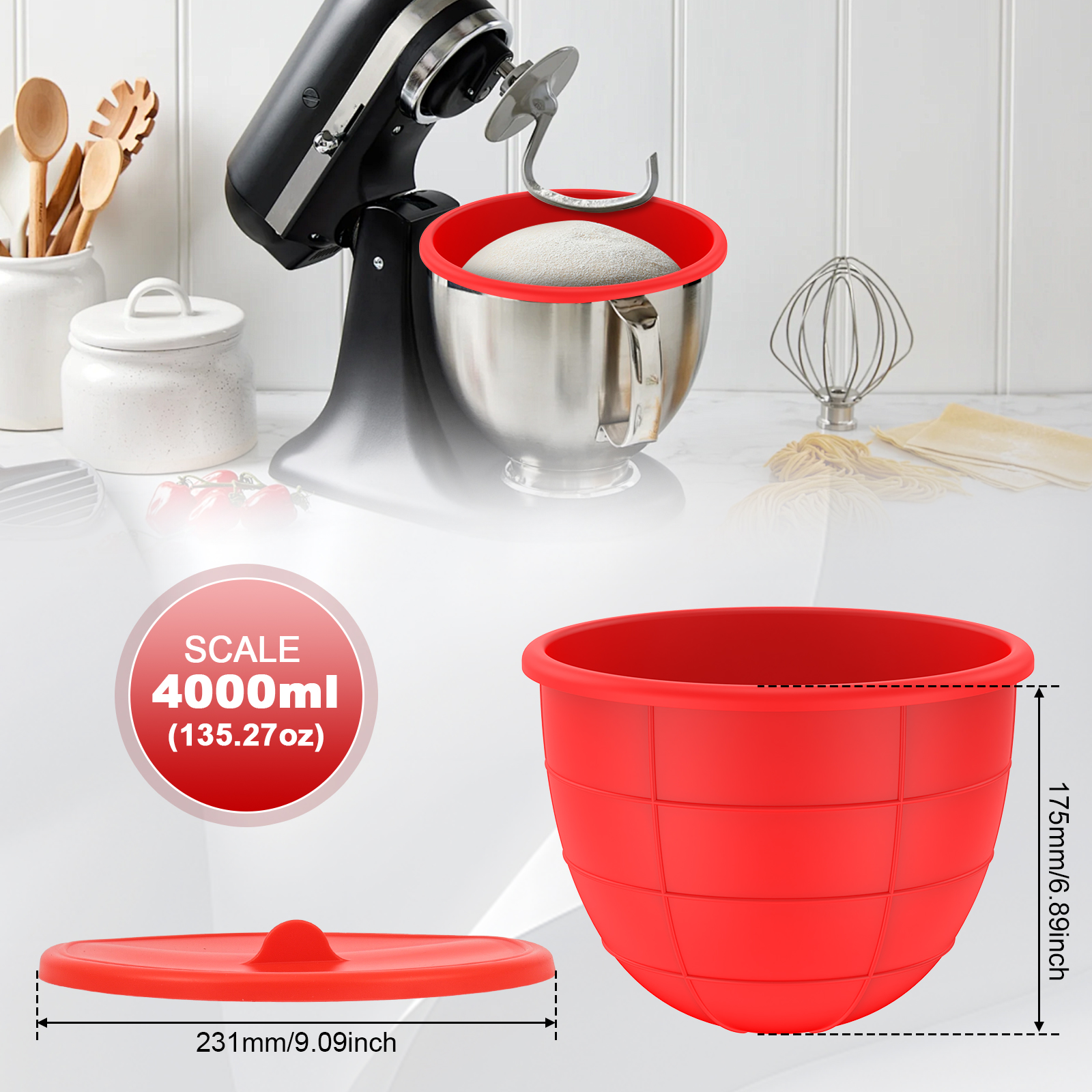 3 Pcs Kitchen Silicone Bowl In - đánh giá và giá Kitchen Aid Baking Lid