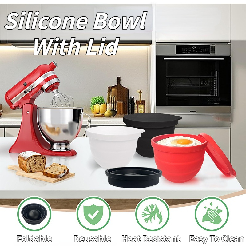 Foldable Silicone Bowl With Li - đánh giá và giá Kitchen Aid Baking Lid