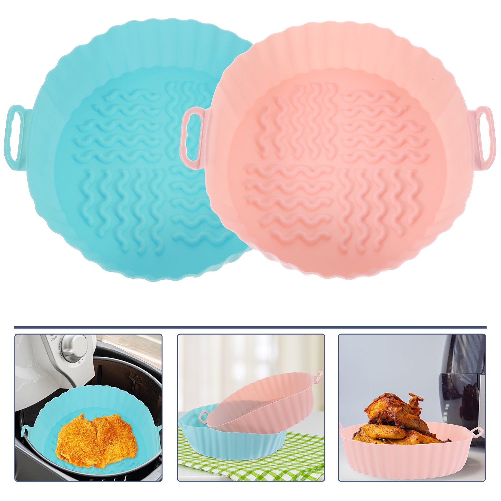2Pcs Silicone Air Fryer Basket - đánh giá và giá Kitchen Baking Mat