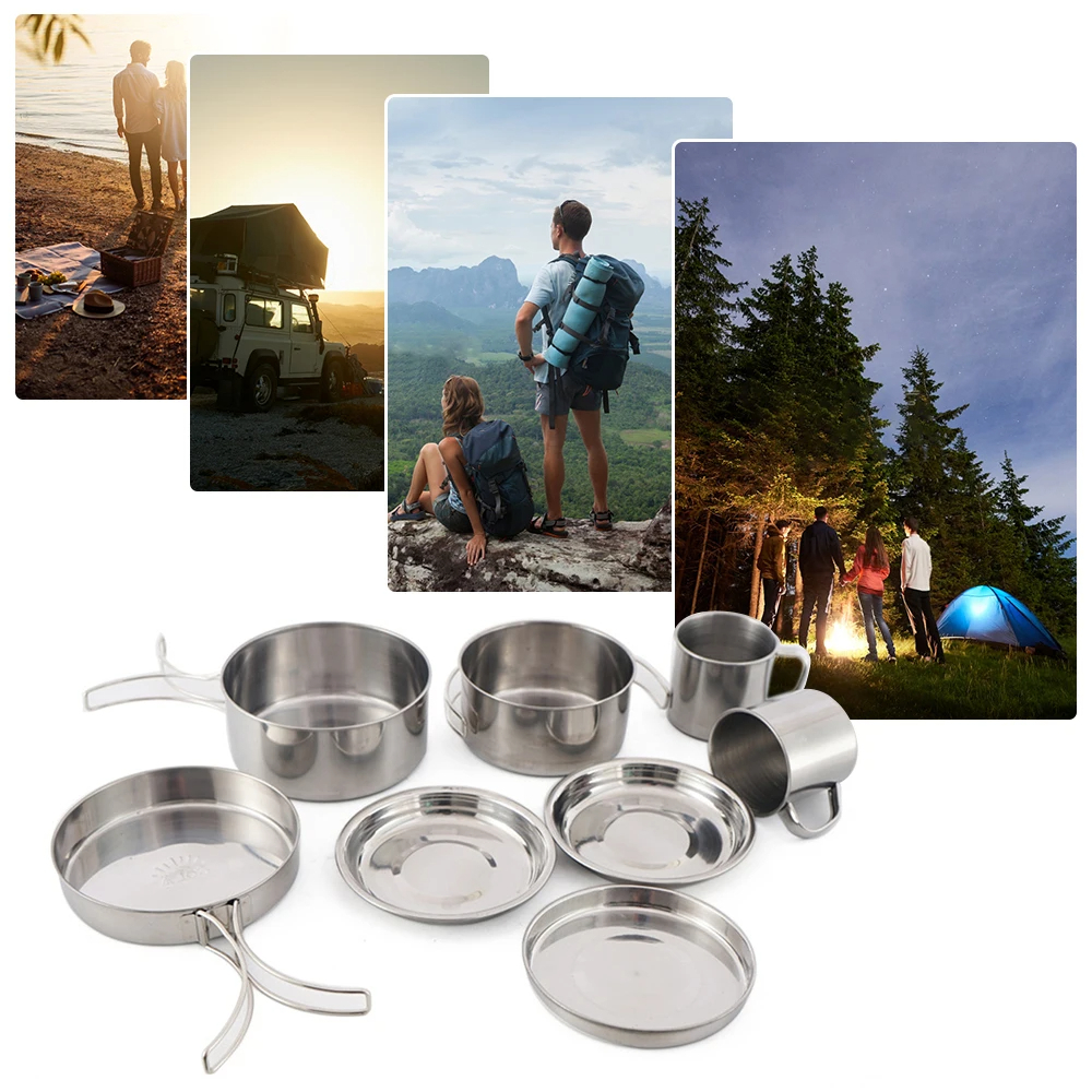 8pcs/Set Camping Cookware Mess - đánh giá và giá Kitchen Baking Pan Set