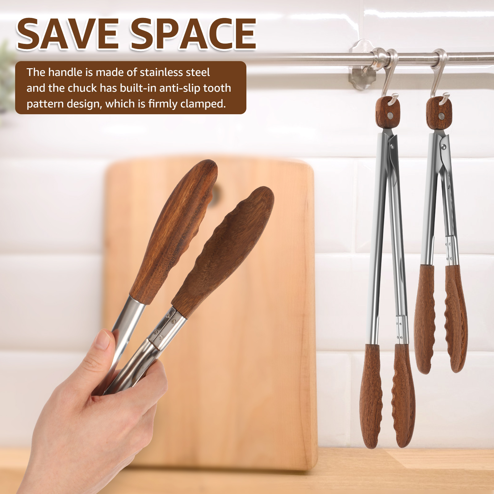 2/3 Pcs Food Tongs Walnut Wood - đánh giá và giá Kitchen Baking Store