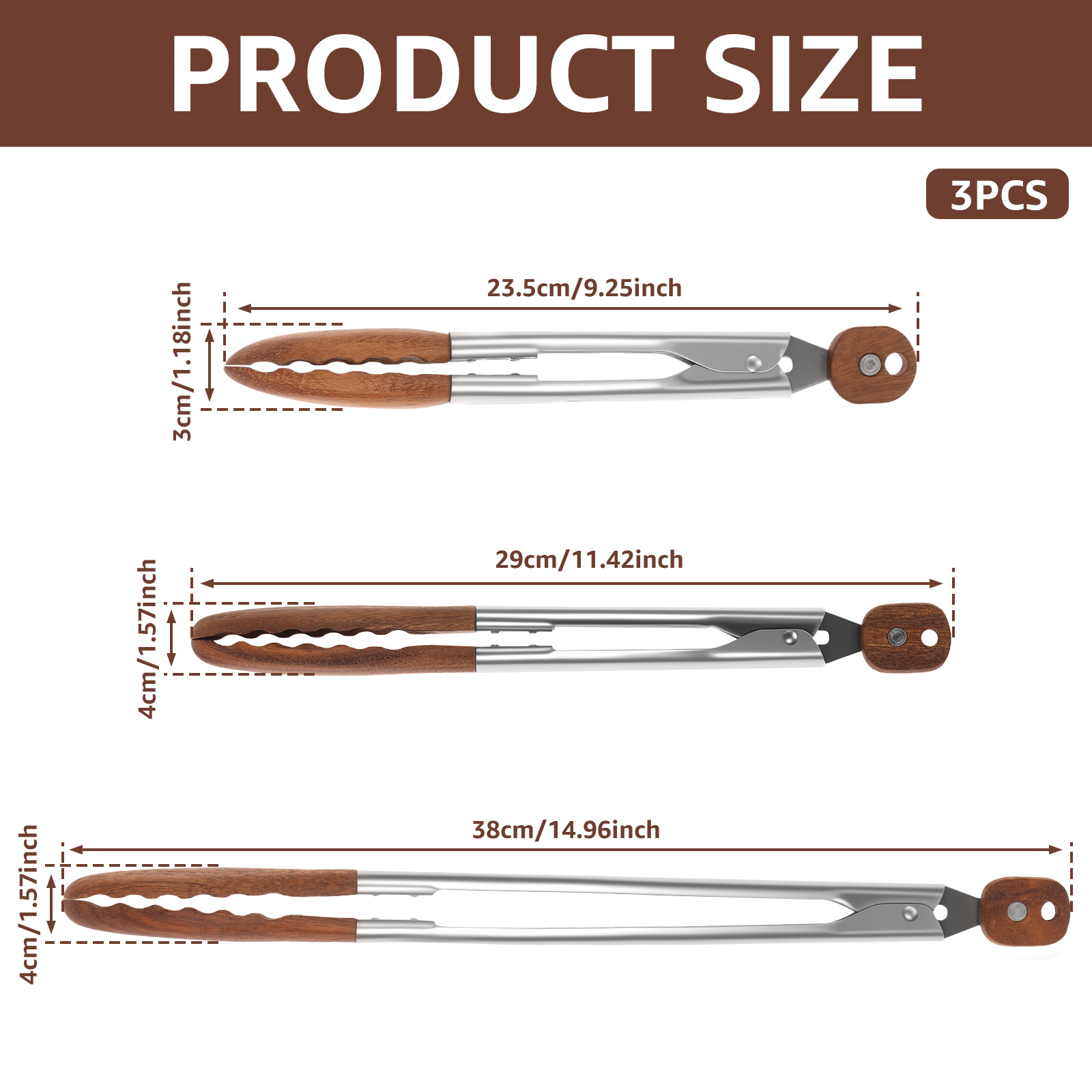 2/3 Pcs Food Tongs Walnut Wood - đánh giá và giá Kitchen Baking Store
