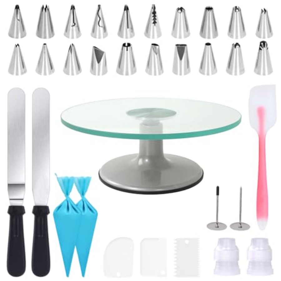 Cake Turntable 12 Inch Cake St - đánh giá và giá Offset Spatula Set