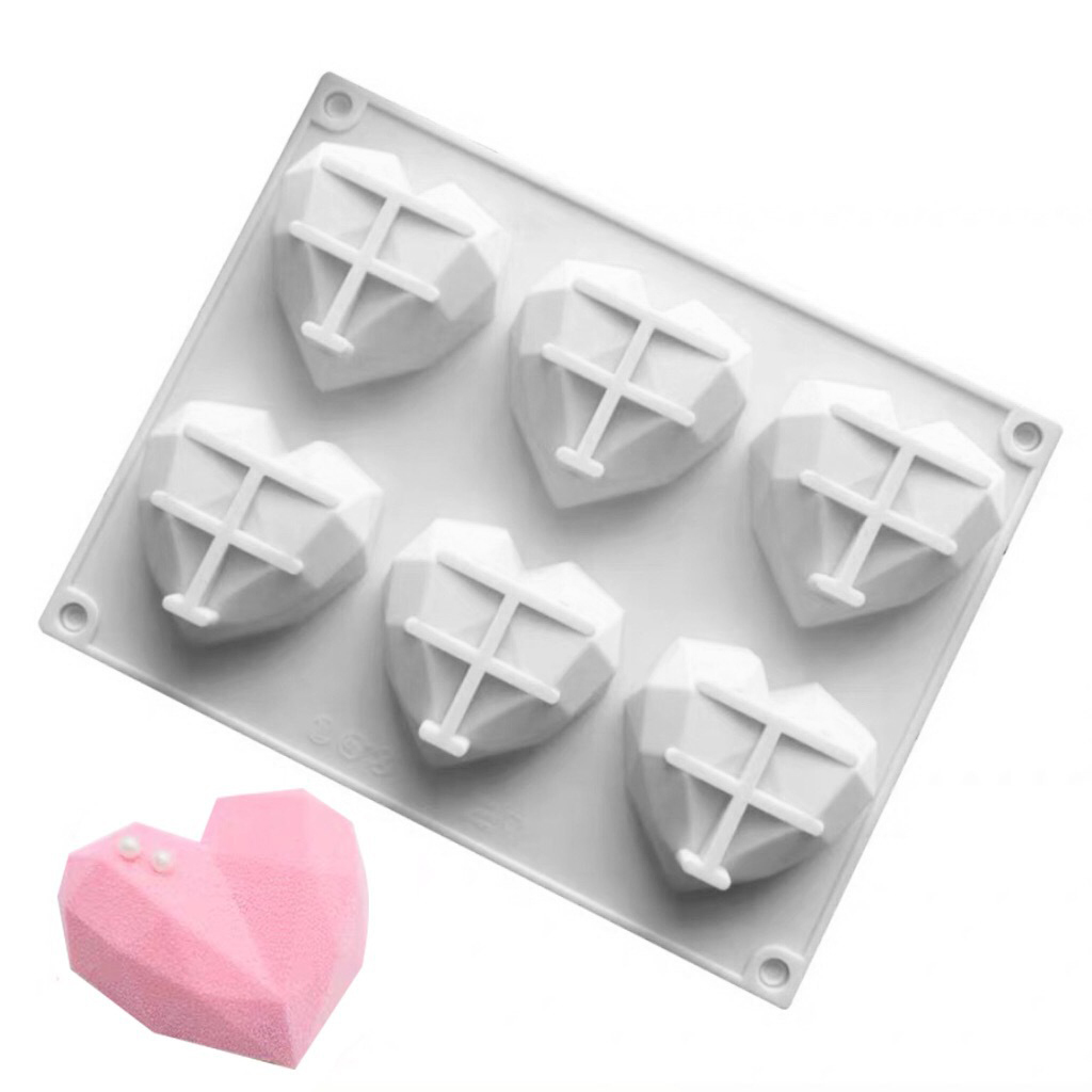 3D 6 Cavity Diamond Love Silic - đánh giá và giá Kitchen Baking Store