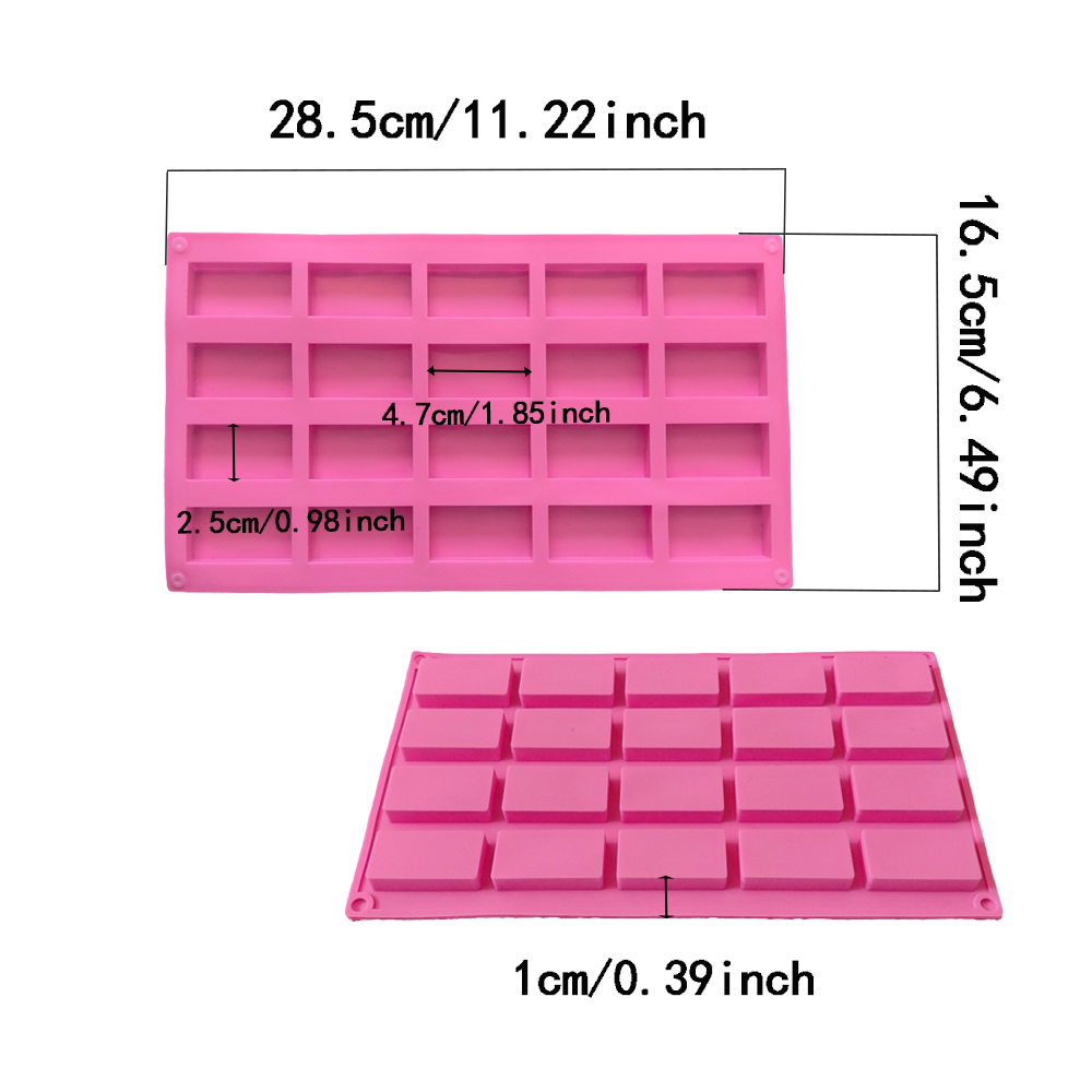 1pc 20 cavity rectangular sili - đánh giá và giá Kitchen Baking Molds