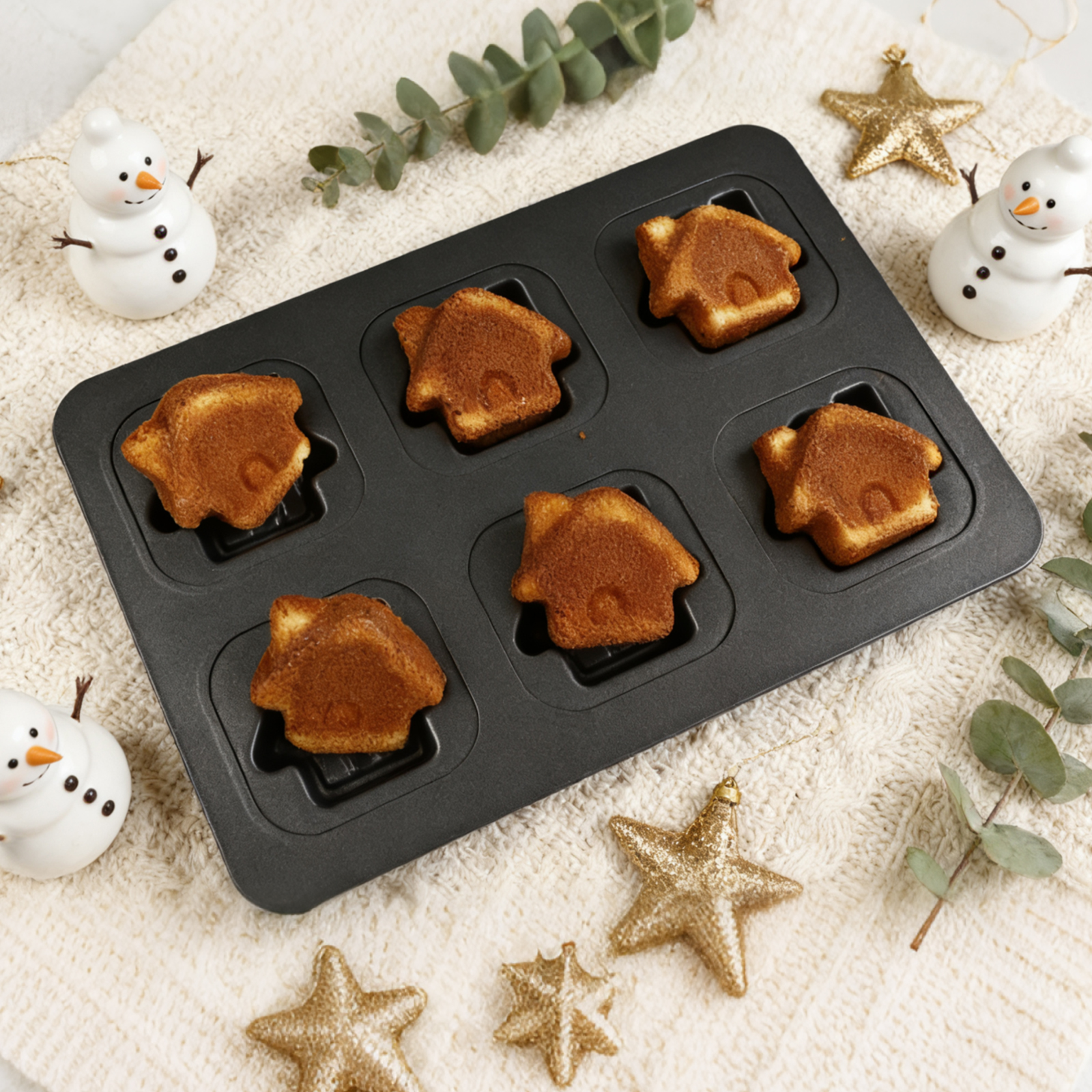 6-Cavity Mini House Shape  Car - đánh giá và giá Bread Baking Kitchen Utensils