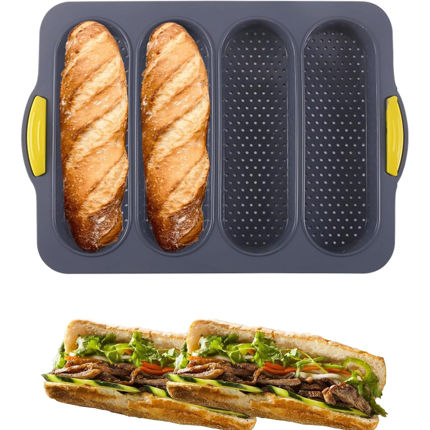 4-cavity Silicone Bread Loaf P - đánh giá và giá Kitchen Baking Store