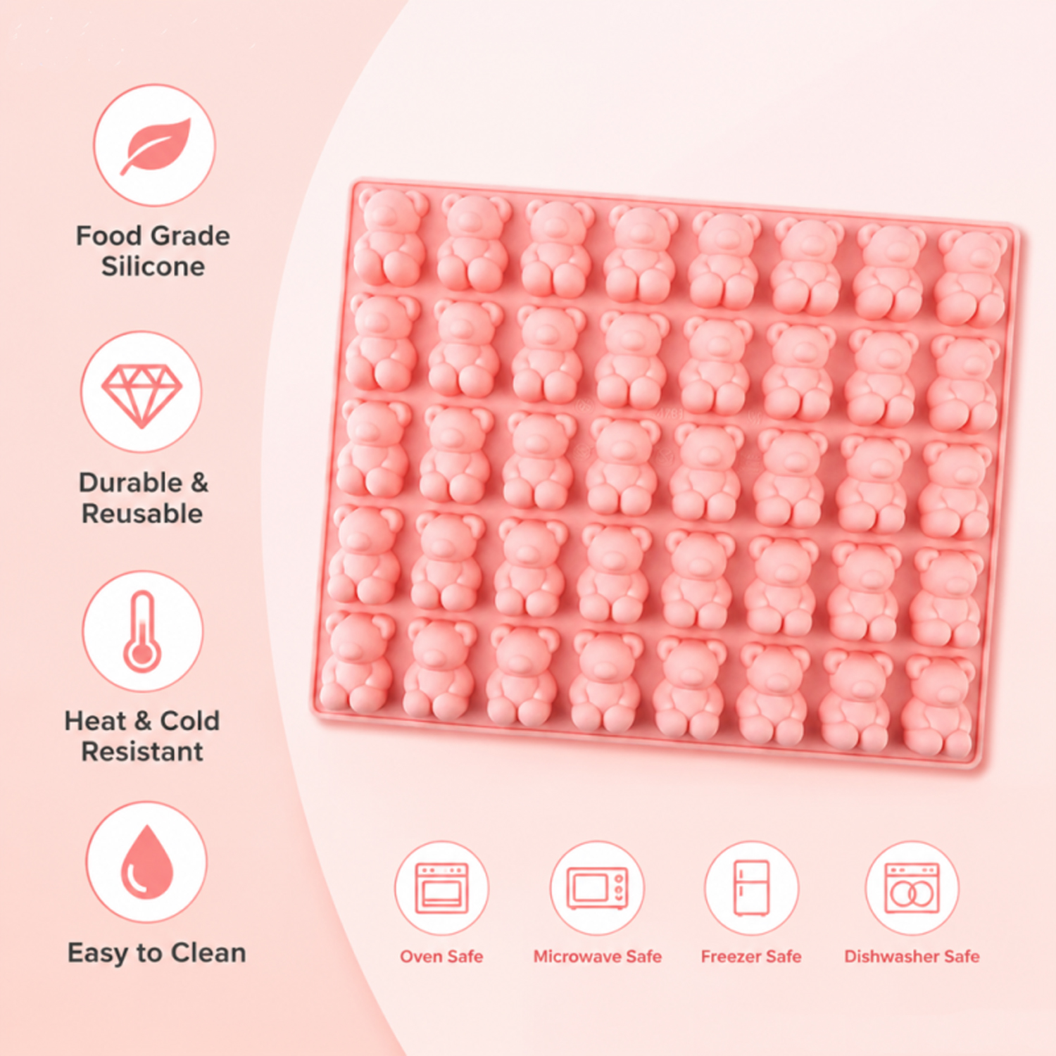 40-Cavity Bear-Shaped Silicone - đánh giá và giá Kitchen Baking Molds