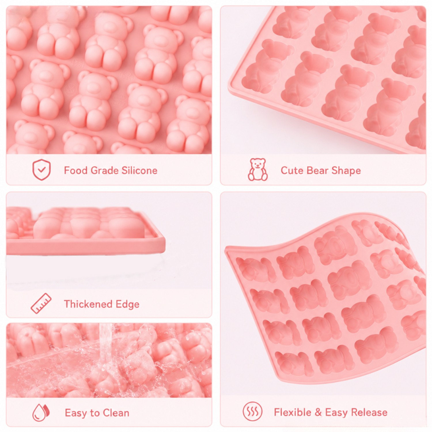 40-Cavity Bear-Shaped Silicone - đánh giá và giá Kitchen Baking Molds