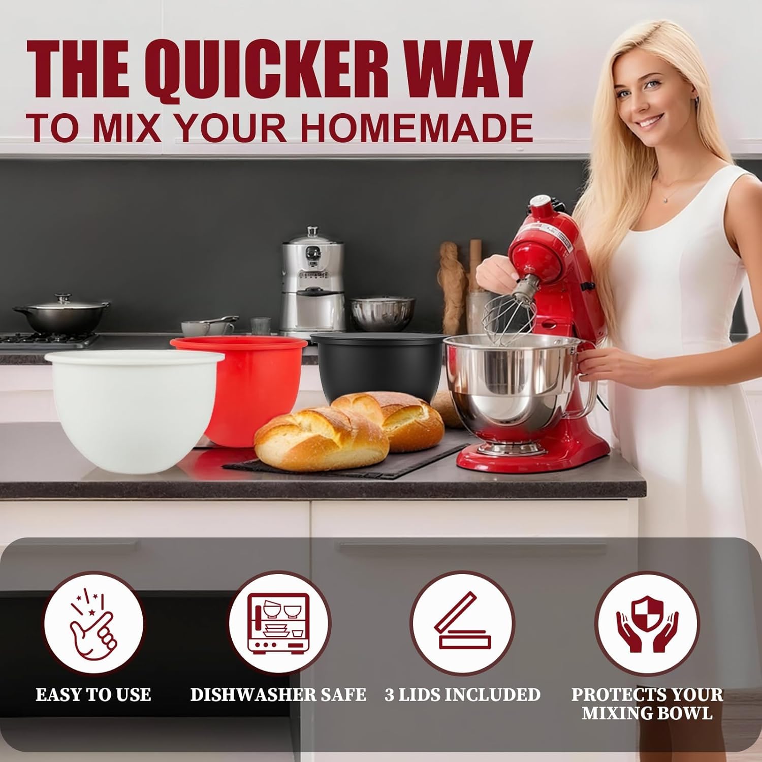 Silicone Bowl Liners for Kitch - đánh giá và giá Kitchen Baking Aid