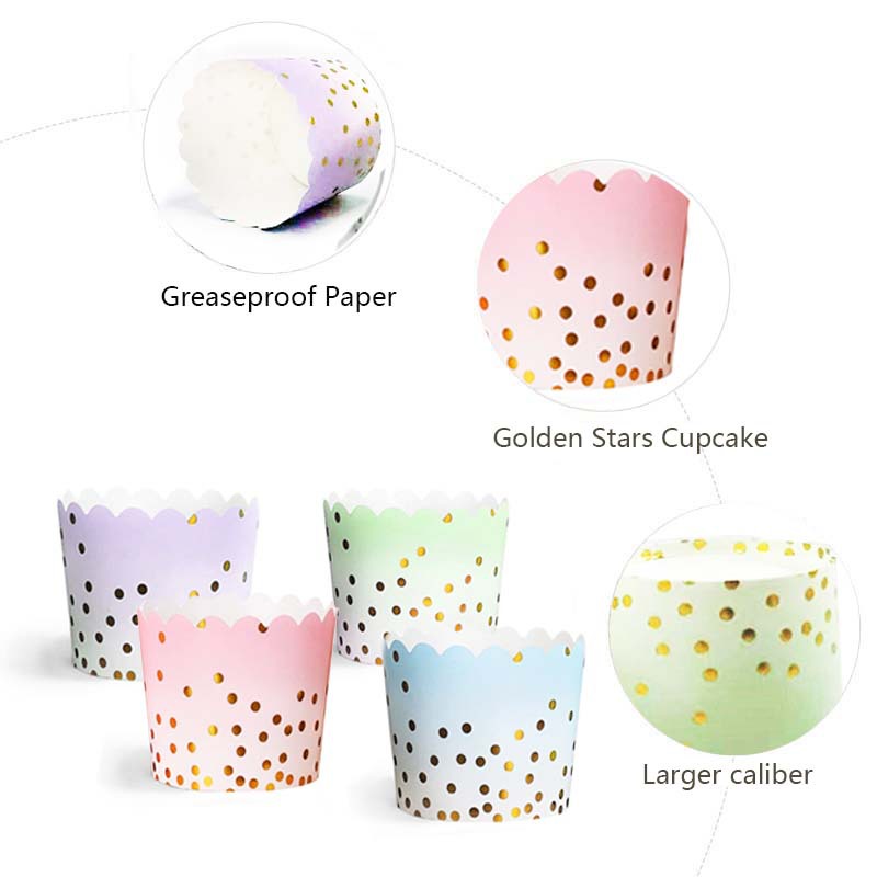 50Pcs Gold Dots Paper Baking C - đánh giá và giá Kitchen Baking Paper
