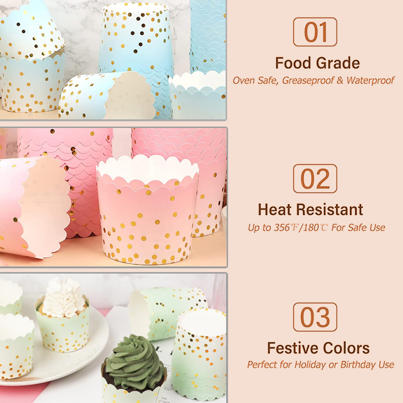 50Pcs Gold Dots Paper Baking C - đánh giá và giá Kitchen Baking Paper