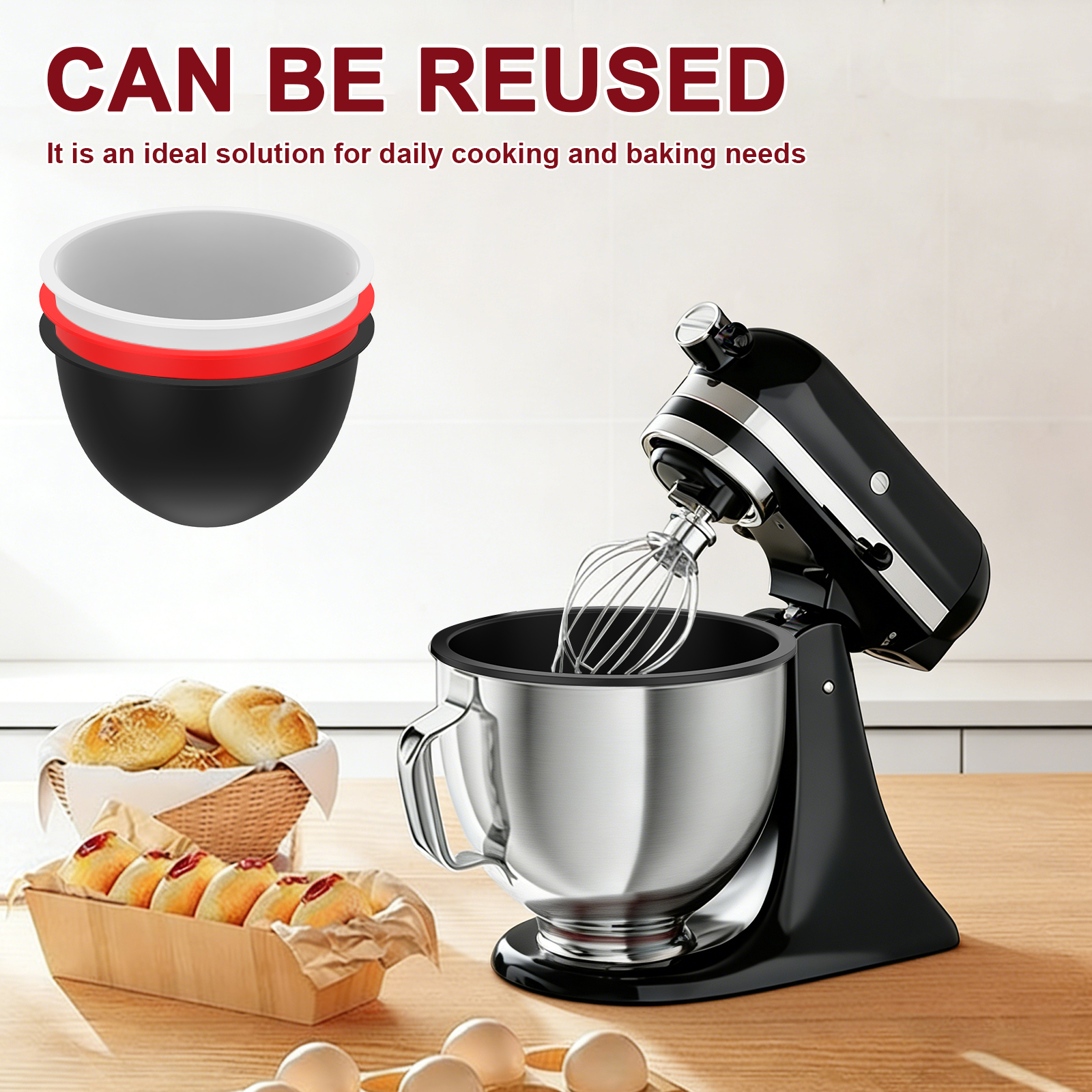 Silicone Bowl With Lids Includ - đánh giá và giá Kitchen Aid Baking Lid