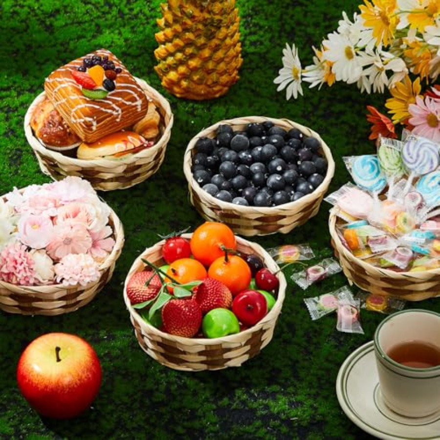 Pack Woven Basket Round Bamboo - đánh giá và giá Kitchen Baking Gift Basket