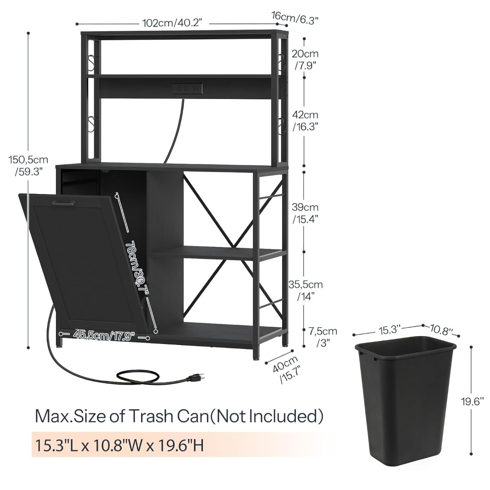 Bakers Rack with Power Outlet, - đánh giá và giá Kitchen Baker