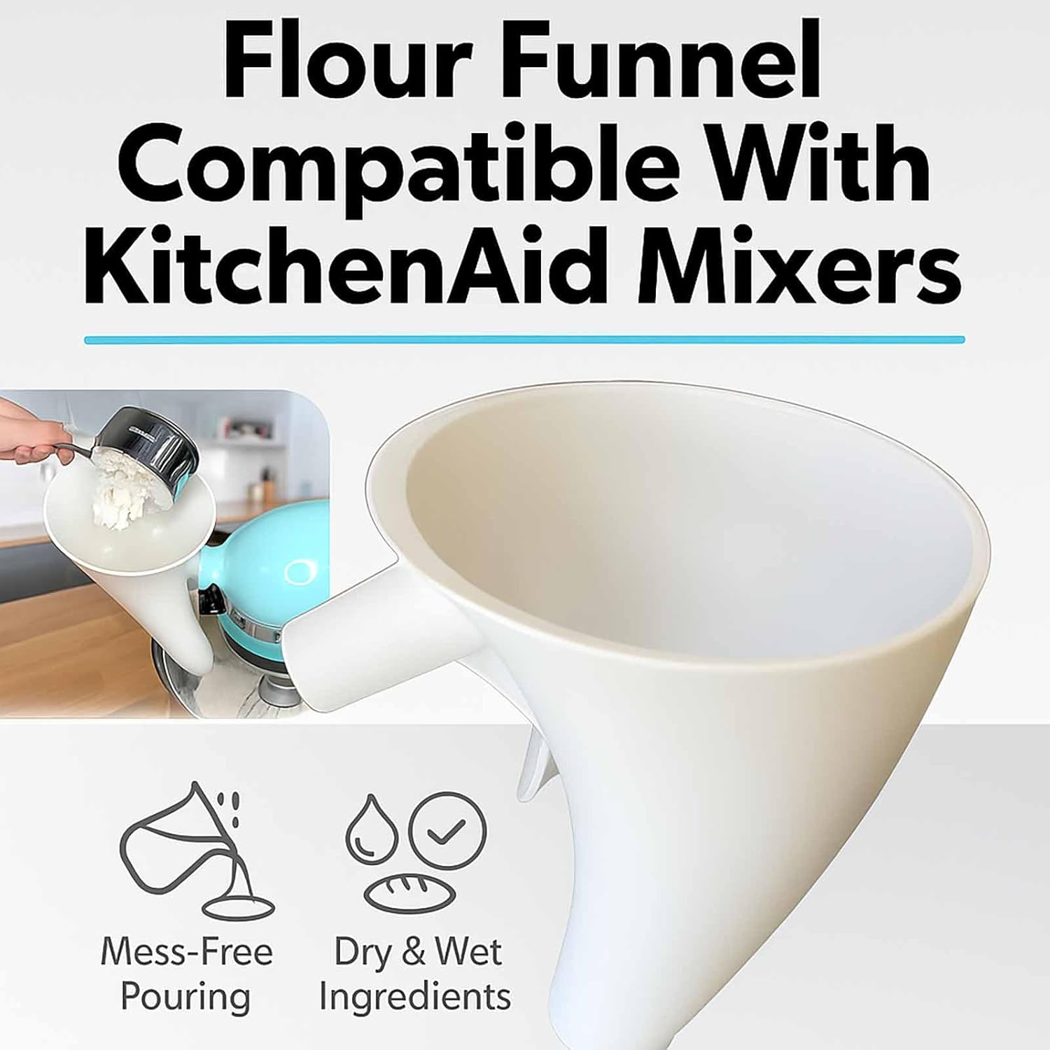 Flour Funnel for Kitchen Aid M - đánh giá và giá Kitchen Baking Aid