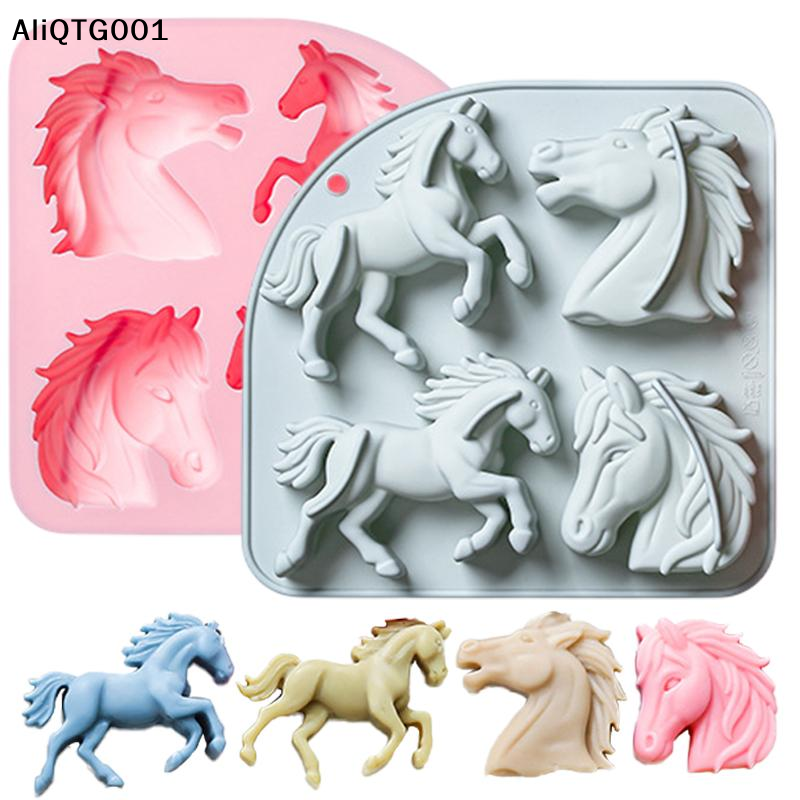 4-Cavity 3D Horse Silicone Mol - đánh giá và giá Kitchen Baking Molds