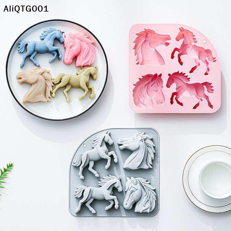 4-Cavity 3D Horse Silicone Mol - đánh giá và giá Kitchen Baking Molds