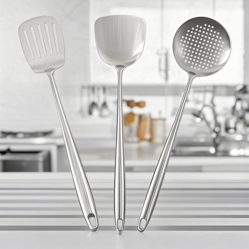 Food Stainless Steel Wok Spatu - đánh giá và giá Offset Spatula Set